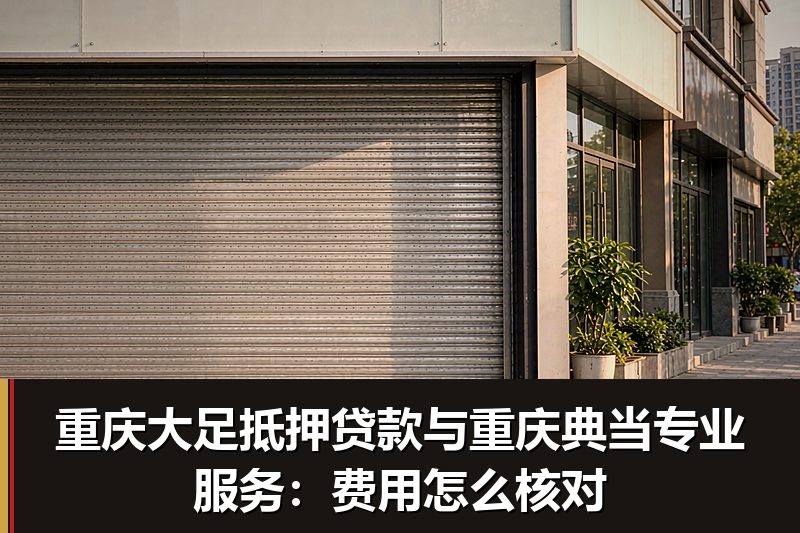 重庆大足抵押贷款与重庆典当专业服务：费用怎么核对